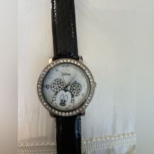 Vintage Disney Crystal Rhinestone Stainless Steel Watch
